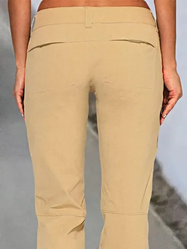 Miniatura 4 de Flamingals Women's Casual Flap Pocket Cargo Pants Button Front Wide Leg Baggy Jeans