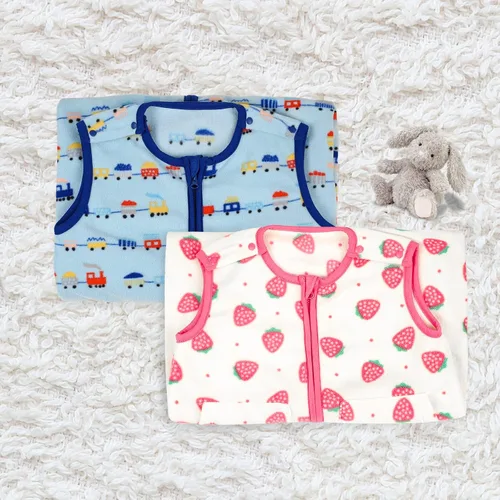 Miniatura 6 de MooMoo Baby Saco de dormir con pies de franela sin mangas para bebé saco de dormir con piernas manta portátil 12M-3T
