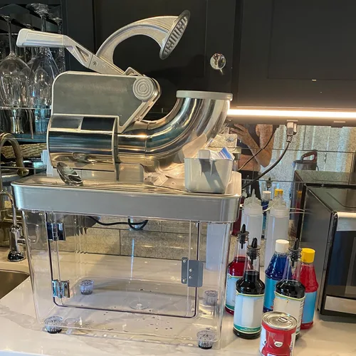 Miniatura 6 de GarveeHome Trituradora de hielo comercial de 661 LBS/H, máquina eléctrica de cono de nieve de 350 W con 4 cuchillas, máquina de hielo afeitado