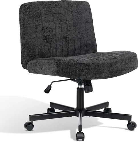 Miniatura 3 de Convertible Base Criss Cross Chair with Pocket Springs & Thicker and Wider Cushions, Armless Legged Office Chair Relieves Back Pain, Swivel Vanity