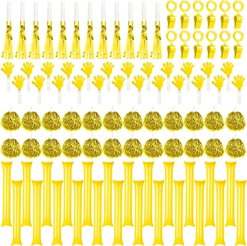 Miniatura 12 de Yunsailing 96 piezas de 4 de julio, patrióticos ruidos a granel, regalos de fiesta que incluyen aplappers de mano, pompones, palitos de trueno