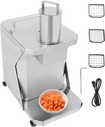 Picador automático de verduras, cortador eléctrico de frutas, máquina cortadora de verduras y frutas de acero inoxidable de 110 V para uso comercial
