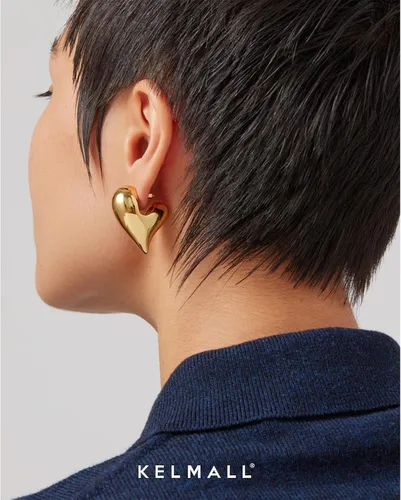 Miniatura 15 de KELMALL Aretes tipo argolla de oro de 14 quilates para mujer, hipoalergénicos, gruesos, redondos, no se deslustra, para orejas sensibles