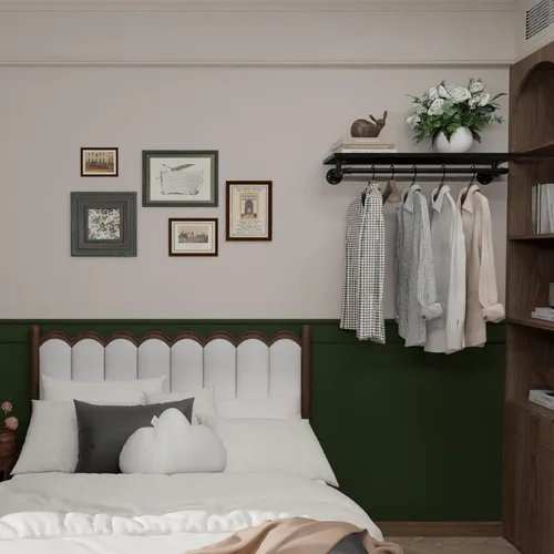 Miniatura 3 de Perchero negro de 36 pulgadas, perchero montado en la pared con estante de madera real negra, perchero colgante resistente, barra para colgar