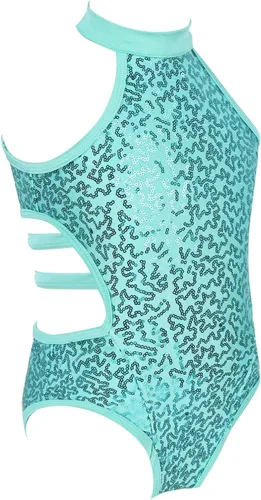 Miniatura 3 de Maillot de ballet sin mangas con lentejuelas y cuello halter