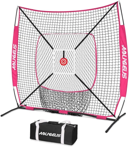 Miniatura 16 de 6'X6' Baseball Softball Practice Net,Pitching Net,Batting Net,with Bonus Strike Zone,Target and Bow Frame,for Hitting,Pitching,Catching