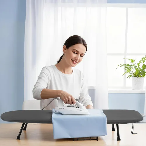 Miniatura 9 de Tabla de planchar de mesa, pequeña tabla de planchar plegable con soporte de hierro, mini tabla de planchar portátil para espacios pequeños, mesa