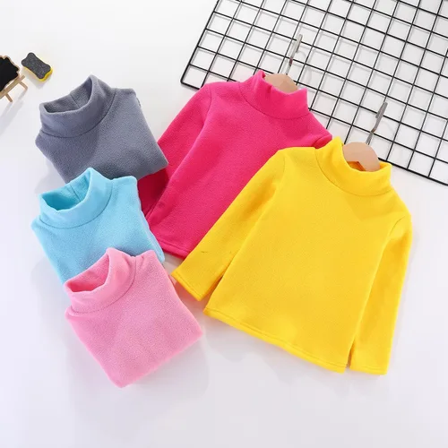 Miniatura 5 de Mud Kingdom Camisas de forro polar para niños, cuello alto, tops suaves unisex