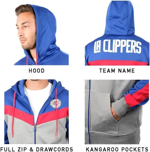 Miniatura 5 de Ultra Game Men's NBA Official Full Zip Hoodie Sweatshirt