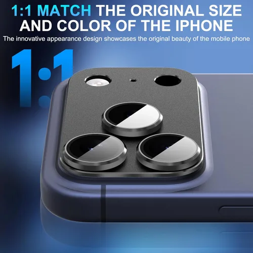 Miniatura 4 de Suoman Protector de lente de cámara para iPhone 17 Pro Max, [todo en uno esmerilado] [Adhesión fuerte] Marco de metal templado cubierta de lente