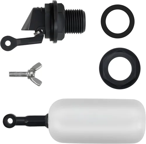 Miniatura 7 de Paquete de 2 válvulas de bola flotante, rosca NPT de 1/2 pulgada, diámetro exterior de 0.84 pulgadas, 3/4 pulgadas, brazo ajustable para canal