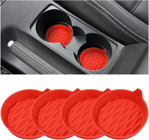 Miniatura 7 de Bittwee Portavasos para automóvil, 4 piezas de silicona antideslizante para portavasos de vehículo, a prueba de tambores, empotrado en almohadilla