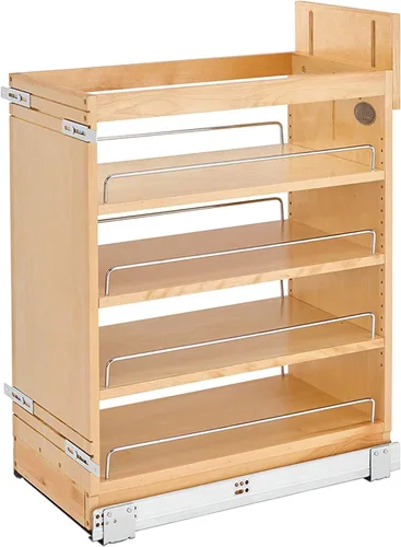 Rev-A-Shelf Organizador de almacenamiento extraíble de 11" para gabinetes de cocina/baño con tiradores de cierre suave de extensión completa y