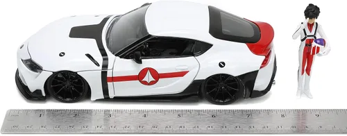 Miniatura 9 de Robotech 1:24 2020 Toyota Supra - Coche fundido a presión y figura de Rick Hunter de 2.75 pulgadas, juguetes para niños y adultos