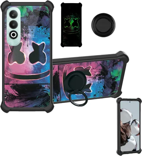 Miniatura 29 de Aroepurt Funda compatible con Nothing Phone 2a Phone Case Cover [PC duro + silicona suave] [soporte de anillo] [efecto luminoso] YGH-BQ