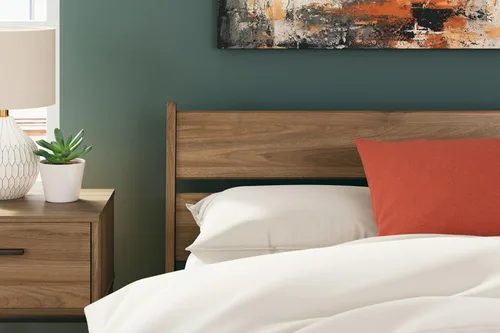 Miniatura 11 de Signature Design by Ashley Socalle Cabecero Moderno de Listones Abiertos Full, Beige Natural Encalar