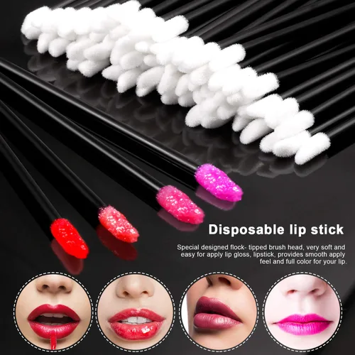 Miniatura 5 de 300pcs cepillos de labios desechables maquillaje cepillo aplicadores de brillo labial varitas kits de herramientas brillo labial brillo de labios