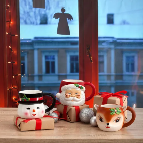 Miniatura 4 de Taza de muñeco de nieve de 16 oz Papá Noel