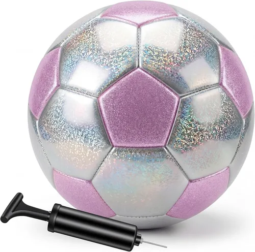 Miniatura 8 de Balón de fútbol dorado con purpurina con bomba y aguja, kit de pelota de fútbol para regreso a la escuela, regalos de cumpleaños, pelota