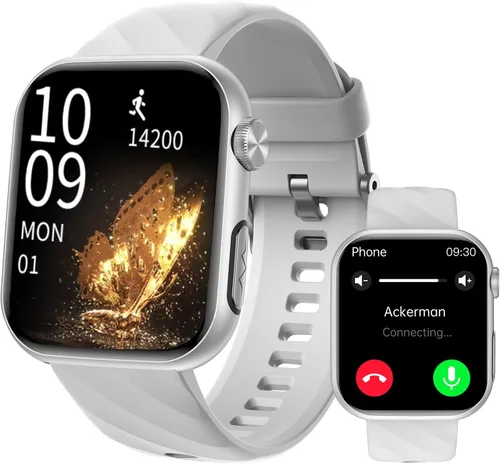 Advanced Health Fitness - Reloj inteligente con Bluetooth, pantalla táctil HD de 1.97 pulgadas, control del estrés del sueño, frecuencia cardíaca