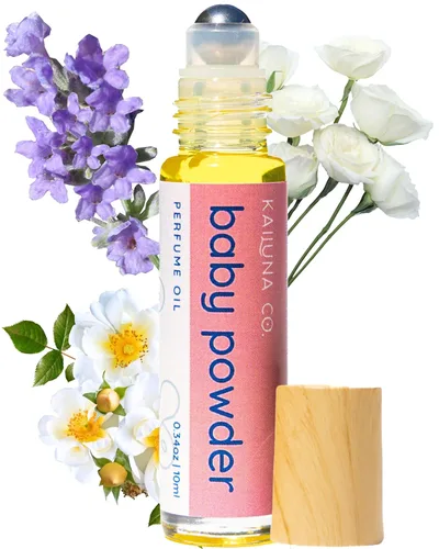 Kailuna Co. Perfume en roll-on de esencia pura y fragancia de aceite de bebé, con aceite de jojoba orgánico puro, sin alcohol, hecho a mano en