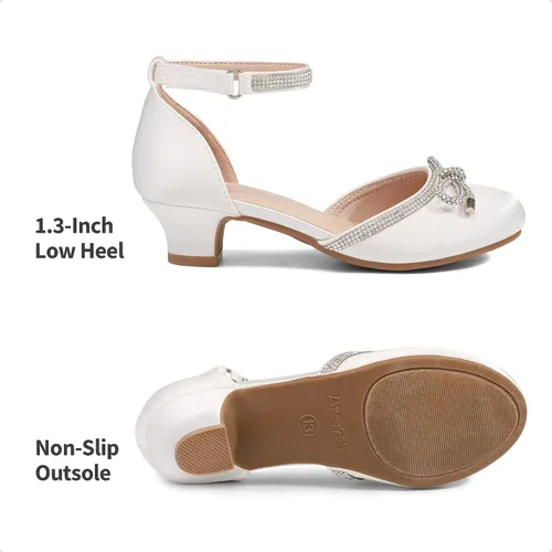 Miniatura 6 de DREAM PAIRS - Zapatos de vestir para niñas, con punta cerrada, tacones bajos, correa al tobillo, para bebé, niña pequeña, niña grande, fiesta, boda