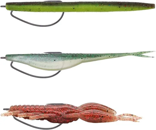 Miniatura 5 de Gusano compensado-Ganchos-para-lubino-Pesca-Gusanos-Ewg-Ancho-Anzuelos-Anzuelos-Aguas Dulce Texas Rig Plásticos blandos Cebo Gusanos Cebo de Pesca