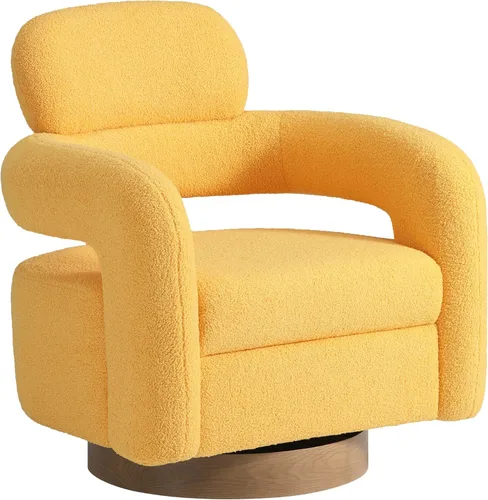 Miniatura 9 de WestinTrends Alexandria Mid-Century Modern Sherpa - Silla giratoria de barril color gris carbón