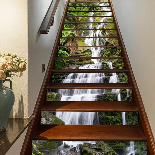 Miniatura 11 de artfanke - 13 adhesivos de vinilo 3D de otoño con bosque de arces para pelar y pegar en escaleras - adhesivos autoadhesivos para escaleras - a560