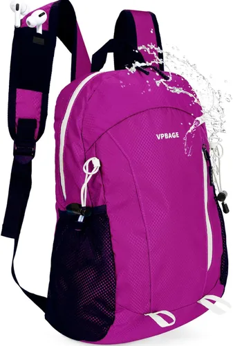 Miniatura 18 de VPBAGE Mochila de Senderismo Resistente al Agua de 15L, Mochila Pequeña de Viaje al Aire Libre, Mochila Ligera de Día con Bucles para Herramientas