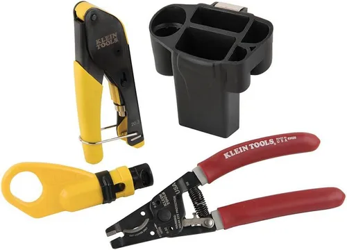 Miniatura 7 de Klein Tools VDV011-852 Kit de instalación coaxial en bolsa moldeada de cadera tiene crimpador, pelacables radiales y cortador de cables