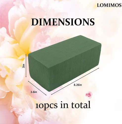 Miniatura 2 de LOMIMOS 10 piezas de ladrillos de espuma floral, suministros de bloques de floristería para arreglos florales de bricolaje 10 piezas mojadas