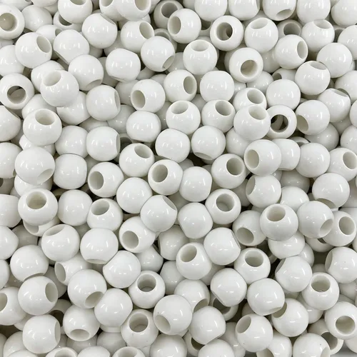 Miniatura 25 de 300 cuentas acrílicas grandes de agujero para manualidades y cabello de 0.394 in x 0.472 in, cuentas acrílicas con agujero grande de 0.224 in