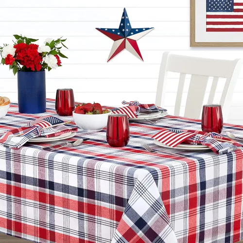 Miniatura 7 de Lintex Home Bargains Plus - Servilletas de tela patrióticas para celebración, juego de 4 Rojo Blanco y Azul, Algodón, Servilleta Americana Tela A