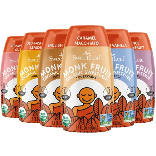 Miniatura 11 de SweetLeaf Liquid Monk Fruit Paquete Variado - Gotas Edulcorantes de Fruta de Monje, Extracto Orgánico de Fruta de Monje, Edulcorante Cero Calorías