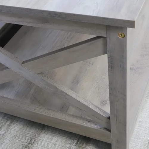 Miniatura 3 de Mesa de centro Rainbow Sophia, mesa de centro moderna de estilo casa de campo con almacenamiento de 2 niveles, 40 pulgadas, roble lavado Washed Oak