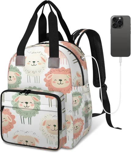 Miniatura 11 de Animal Cow Print Diaper Bag Backpack for Travel, Waterproof Diaper Bag with Insulated Bottle Pockets & USB Port, Large Capacity Baby Bag for Moms &