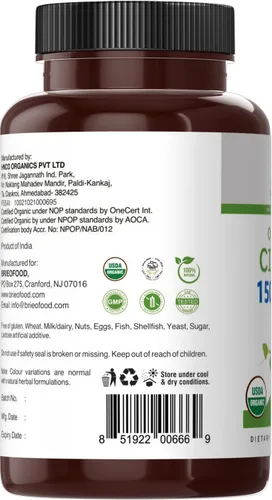 Miniatura 5 de Brieofood Organic Cissus Quadrangularis 1500mg, 45 porciones, vegetariano, sin gluten, 90 tabletas vegetarianas