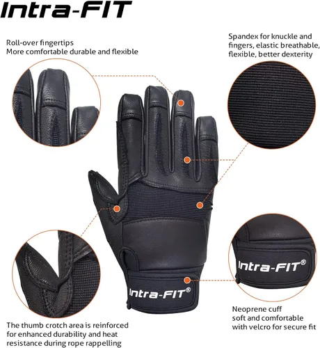 Miniatura 2 de Goatskin Climbing Gloves, Rescue & Rock Durable Grip for Rappelling, Tree, Wall, and Mountain Climbing
