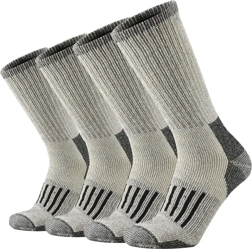 ONKE Calcetines acolchados de lana merino para hombre, para senderismo, todas las estaciones, botas de trabajo, pesadas, gruesas, térmicas, absorben