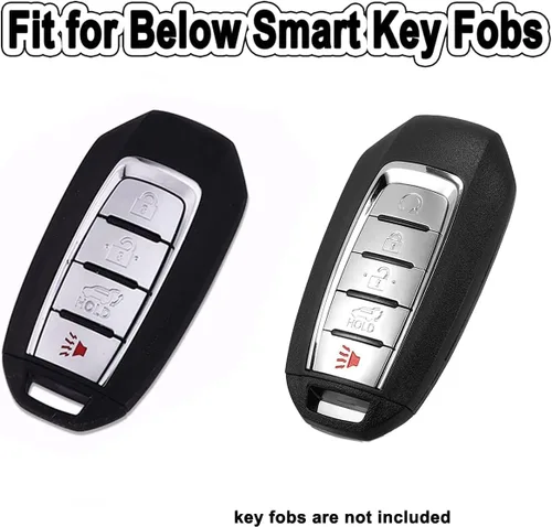 Miniatura 2 de SANRILY Funda de llavero de plástico ABS con 3/4/5 botones para Infiniti Q50 Q60 QX50 QX55 QX60 2018-2023, estuche de llave sin llave con llavero