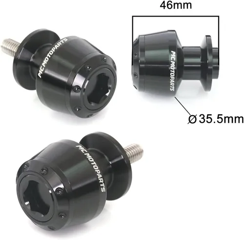 Miniatura 2 de MC MOTOPARTS ATOM - Carretes de basculante CNC verdes de 0.394 in compatibles con Vulcan 650 S 15-19 2020 Ninja 300R 250R ZX-10R 04-10