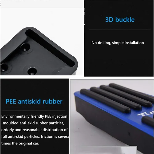 Miniatura 5 de Great-luck Fundas de pedal de acelerador de gas de aleación de aluminio, antideslizantes, sin perforación, kit de accesorios de 2 piezas/juego Rojo