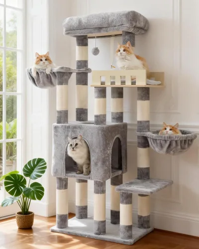 Miniatura 10 de Gitelsnour Árbol para gatos para gatos de interior grandes y adultos, torre para gatos resistente para gatos grandes de 20 libras o más, refugio