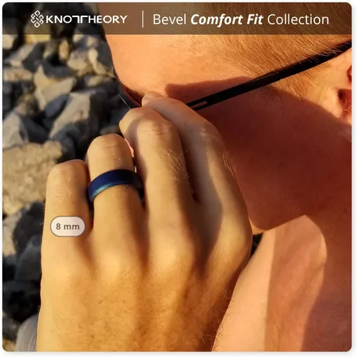 Miniatura 5 de Knot Theory - Anillo de boda de silicón para hombres y mujeres Anillos de goma finos de calidad superior con gran estilo, comodidad; son ideales