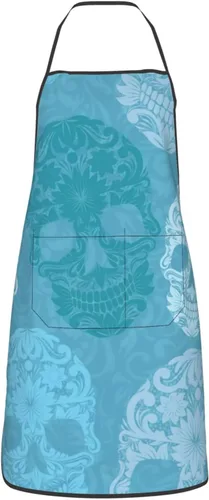 Miniatura 13 de Delantal de calavera de azúcar, delantales de cocina para hombres y mujeres, delantal de cocina, delantal de chef, delantales de jardín ajustables