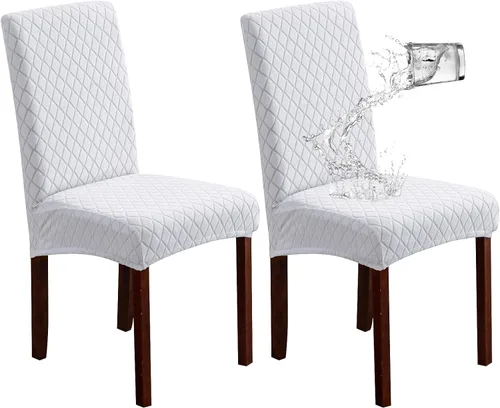 Miniatura 15 de Genina Fundas impermeables para sillas de comedor, fundas elásticas de jacquard para sillas de comedor, extraíbles y lavables, protector de silla