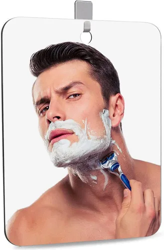 Espejo de ducha para afeitar, acrílico, pequeño, para viajes, maquillaje, baño, para colgar en la pared, espejo de plástico para mujeres y hombres,
