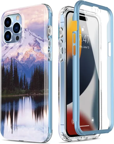Miniatura 26 de Esdot Funda para iPhone 15 Pro con protector de pantalla integrado, funda duradera con diseños de moda para mujeres y niñas, elegante funda Piedra