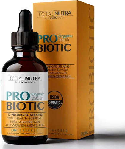Miniatura 9 de Probiótico líquido orgánico USDA para niños, mujeres y hombres, gotas probióticas para niños pequeños con mezcla de prebióticos de alfalfa +